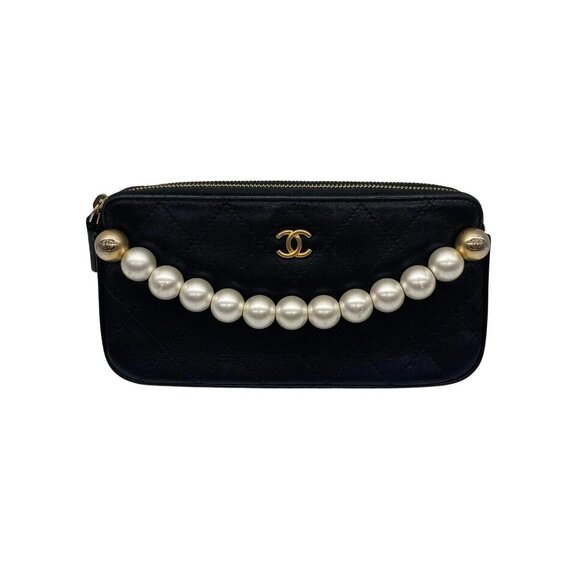 Chanel Quilted Pearl Wallet on Chain Black - Picture 1 of 11